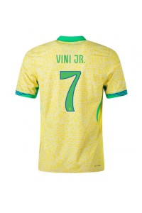 Fotbalové Dres Brazílie Vinicius Junior #7 Domácí Oblečení Copa America 2024 Krátký Rukáv